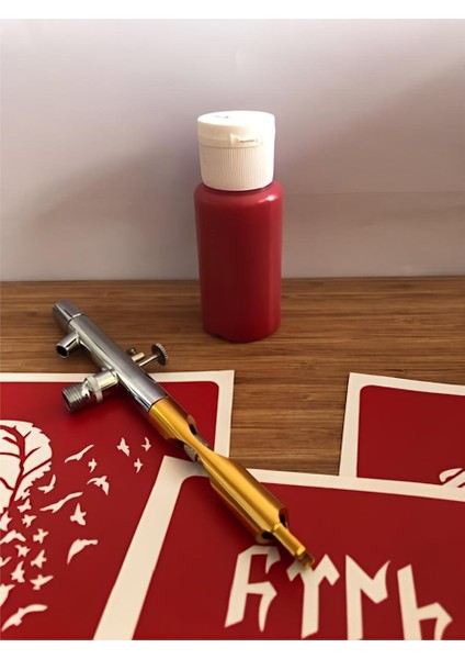 Kırmızı Renk 50 ml Konsantre Airbrush Geçici Dövme Boyası Paasche