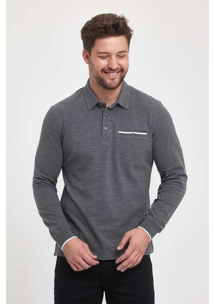 Erkek Uzun Basic Polo Yaka Cepli Düz Sarı Sweatshirt fırsatları