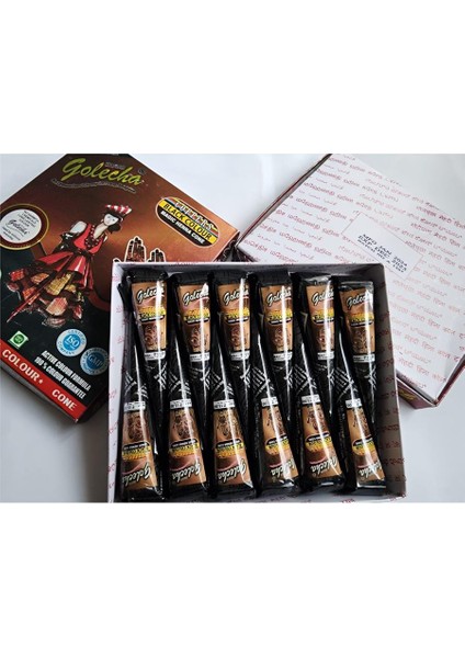 Golecha Hint Kınası 12 Adet Birden Siyah Renk
