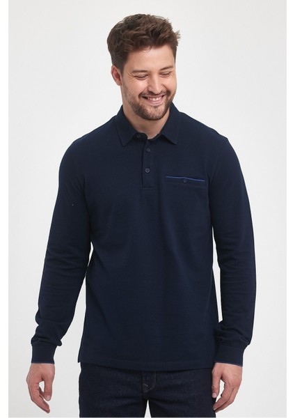 Erkek Uzun Basic Polo Yaka Cepli Düz Sarı Sweatshirt modelleri