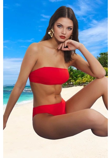Tasarım Bikini Takımı Yüksek Konfor Hızlı Kuruyan Şık Detaylı Uv Korumalı Plaj ve Havuz Için