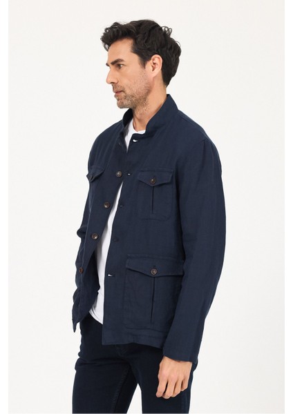 Erkek Kahverengi %100 Keten Kaşındırmaz Yazlık Çok Cepli Ceket modelleri