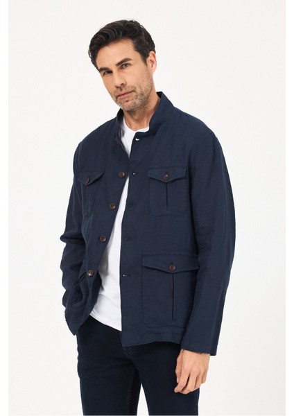 Erkek Kahverengi %100 Keten Kaşındırmaz Yazlık Çok Cepli Ceket fırsatları