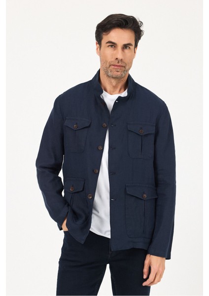 Erkek Kahverengi %100 Keten Kaşındırmaz Yazlık Çok Cepli Ceket indirimleri