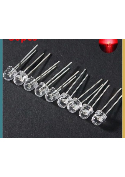 3mm Kırmızı LED 2.5/3VOLT Arası 10ADET