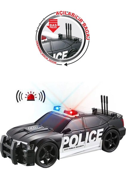 Ctoys Oyuncak Polis Arabası Sesli Iışıklı Pilli WY500A