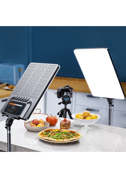 P300T Bicolor Profesyonel Ikili Youtube Yemek Videosu Makyaj Kuaför Işığı 80 Watt LED Video Panel Sürekli Işık