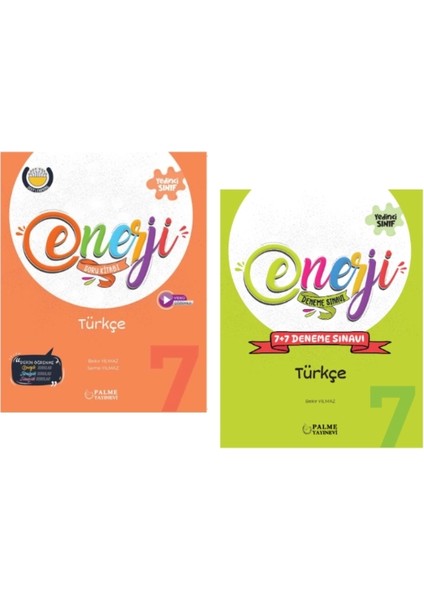 Palme Yayınları 7.sınıf Enerji Türkçe Soru Kitabı - Enerji Türkçe 7+7 Deneme Kitabı