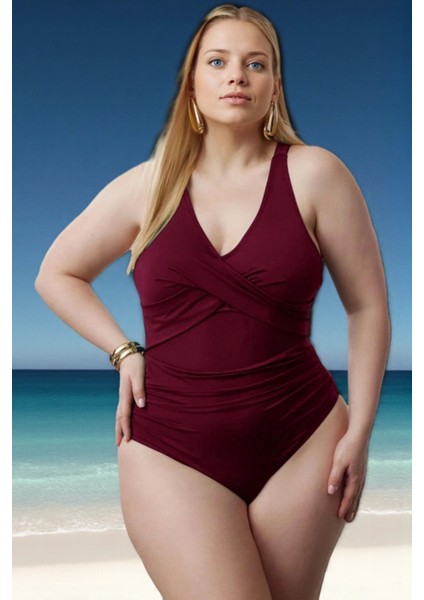 Konforlu Plus Size Mayo Tasarım Büyük Beden Premium Kalite Plaj ve Havuz Için Geniş