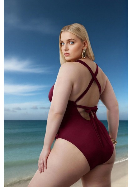 Konforlu Plus Size Mayo Tasarım Büyük Beden Premium Kalite Plaj ve Havuz Için Geniş