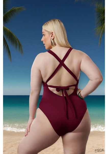 Konforlu Plus Size Mayo Tasarım Büyük Beden Premium Kalite Plaj ve Havuz Için Geniş