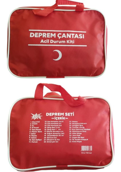 Deprem Çantası Ilkyardım Seti Iki Kişilik Deprem Çantası 60 Ürün 102 Parça Hayatta Kalma Seti