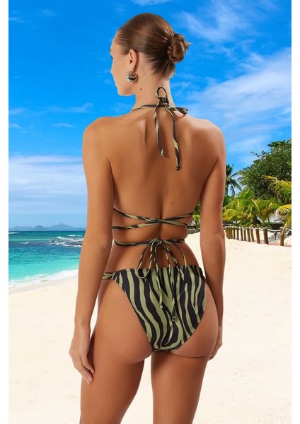 Bağlamalı Tasarım Bikini Takımı Klora Dayanıklı Plaj ve Havuz Için Premium Kalite modelleri