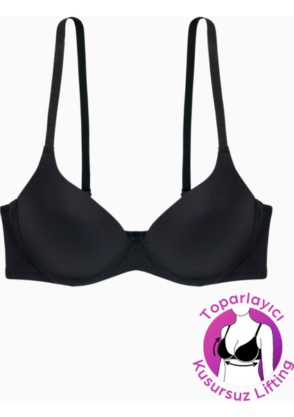 Mia - Dolgulu Push Up, Kusursuz Lifting Toparlayıcı Sütyen - Siyah - 2529