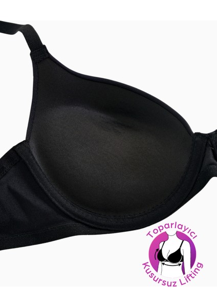 Mia - Dolgulu Push Up, Kusursuz Lifting Toparlayıcı Sütyen - Siyah - 2529 modelleri