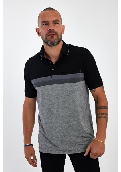 Erkek Polo Yaka Uzun Cepli Kısa Kol Basic Haki Tişört
