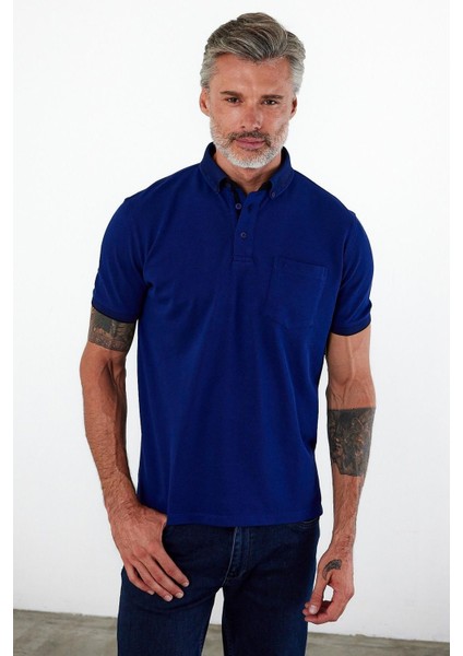 Erkek Basic Polo Yaka Kısa Kol Cepli Düz Yeşil Tişört indirimleri