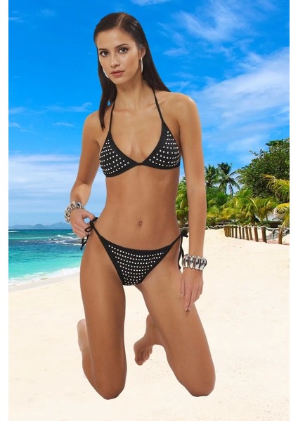 Tasarım Bikini Takımı Klora Dayanıklı Plaj ve Havuz Için Şık Detaylı Uv Korumalı