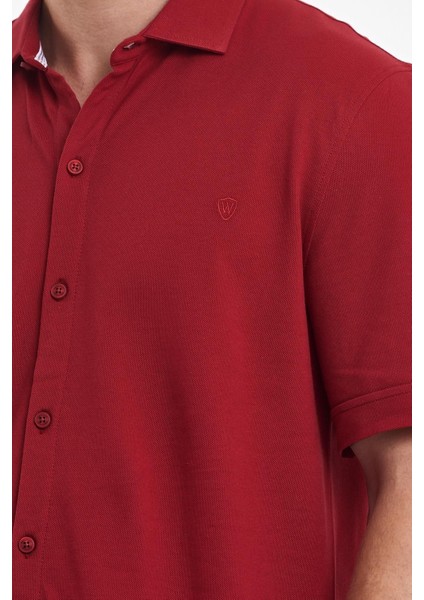 Erkek Polo Yaka Kısa Kollu Düğmeli Bol Bakır Gömlek fiyatları