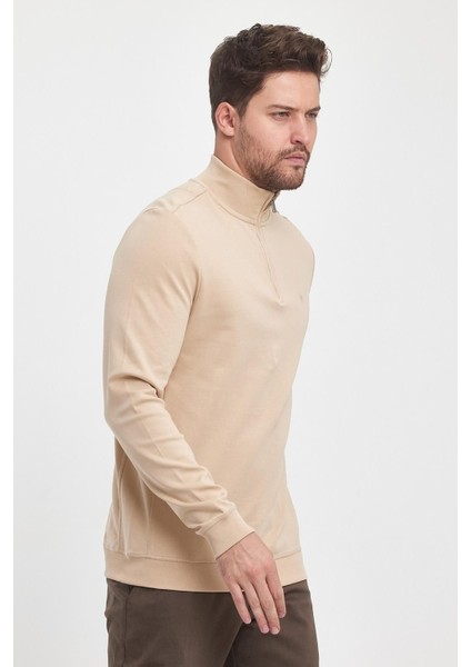 Erkek Kışlık Uzun Fermuarlı Dik Yaka Taş Sweatshirt indirimleri