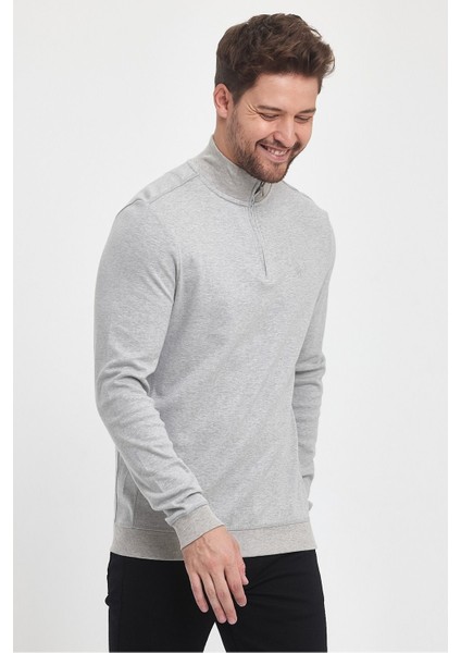 Erkek Kışlık Uzun Fermuarlı Dik Yaka Taş Sweatshirt modelleri