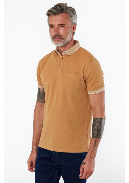 Erkek Basic Polo Yaka Kısa Kol Cepli Düz Yeşil Tişört fırsatları