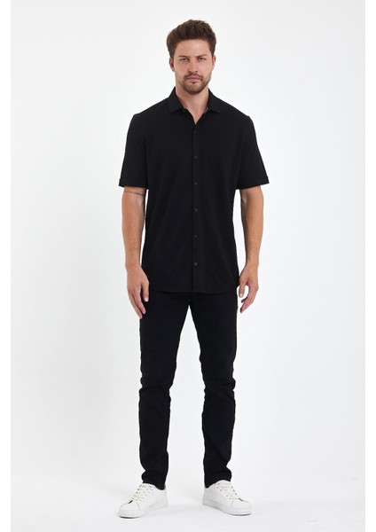 Erkek Polo Yaka Kısa Kollu Düğmeli Bol Bakır Gömlek fırsatları