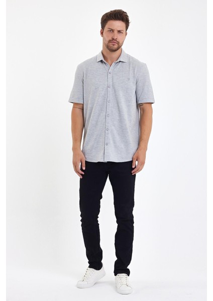 Erkek Polo Yaka Kısa Kollu Düğmeli Bol Bakır Gömlek modelleri