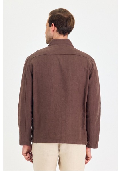 Erkek Kahverengi %100 Keten Kaşındırmaz Yazlık Çok Cepli Ceket fiyatları