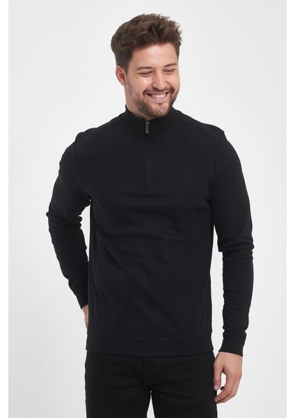 Erkek Kışlık Uzun Fermuarlı Dik Yaka Taş Sweatshirt fırsatları