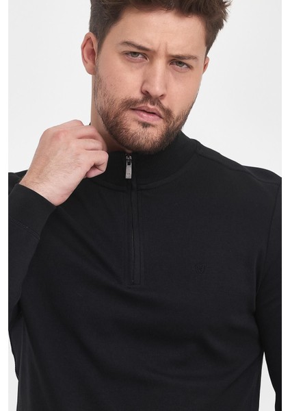 Erkek Kışlık Uzun Fermuarlı Dik Yaka Taş Sweatshirt indirimleri