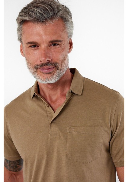 Erkek Polo Yaka Kısa Kol Cepli Tişört Safran fiyatları