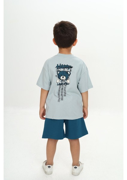 Erkek Çocuk Happy Yazı Baskılı Şortlu Takım modelleri