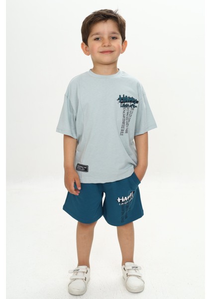Erkek Çocuk Happy Yazı Baskılı Şortlu Takım fırsatları