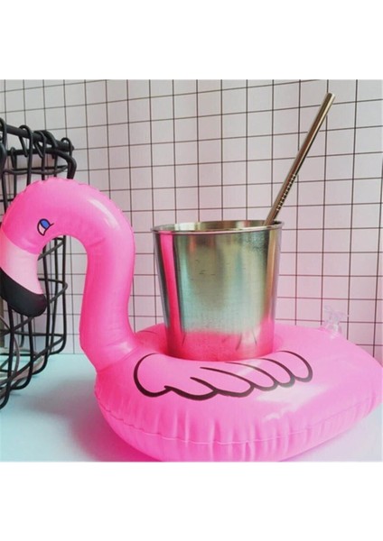 Eğlenceyi Sevenlere Flamingo Şişme Deniz Havuz Bardak Tutucu Float Bar 18-22CM