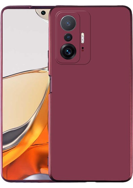 Xiaomi Mi 11T Pro 5g Kılıf F10T Premier Silikon Kapak-Mürdüm