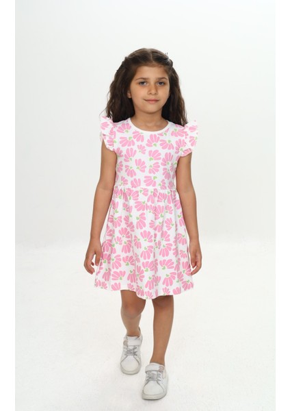 Kız Çocuk Çiçek Baskılı Elbise