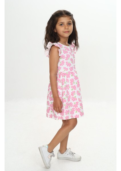 Kız Çocuk Çiçek Baskılı Elbise modelleri