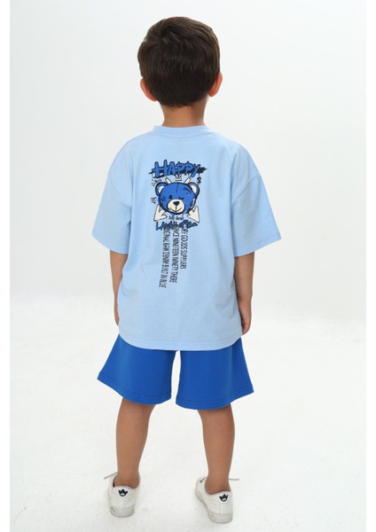 Erkek Çocuk Happy Yazı Baskılı Şortlu Takım modelleri