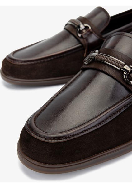 Erkek Hakiki Deri Loafer Ayakkabı 1008 3481 Erk Ayk Y25 Khv Bfl/suet