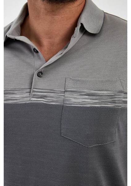 Erkek Basic Polo Yaka Cepli Kısa Kol Lacivert Tişört modelleri