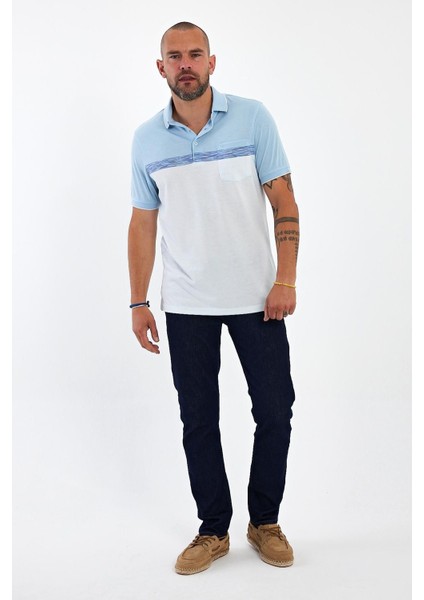 Erkek Basic Polo Yaka Cepli Kısa Kol Lacivert Tişört fiyatları