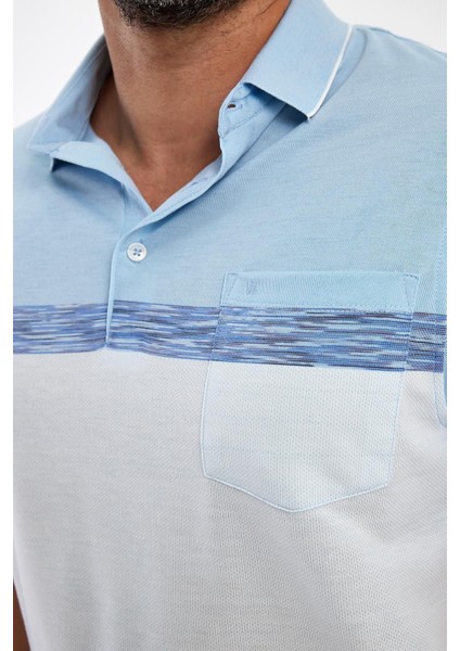 Erkek Basic Polo Yaka Cepli Kısa Kol Lacivert Tişört modelleri