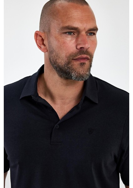 Erkek Basic Polo Yaka Düz Comfort Uzun Siyah Tişört indirimleri