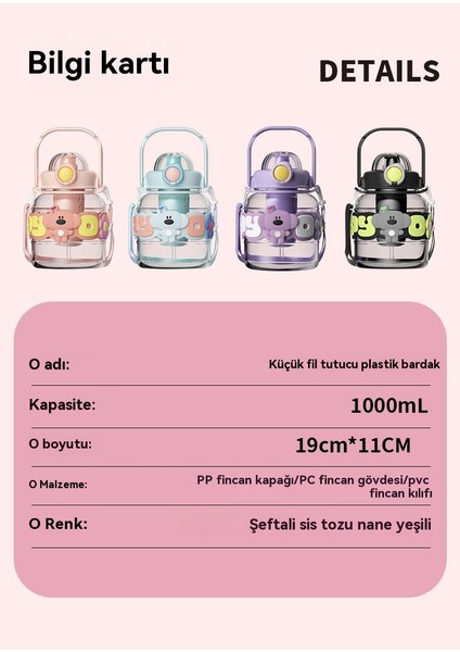 1000ML Büyük Kapasiteli Kızlar Için Büyük Göbek Bardağı Sevimli Yüksek Görünümlü Su Bardağı (Yurt Dışından) indirimleri