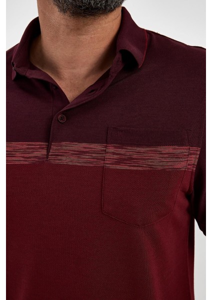 Erkek Basic Polo Yaka Cepli Kısa Kol Lacivert Tişört modelleri