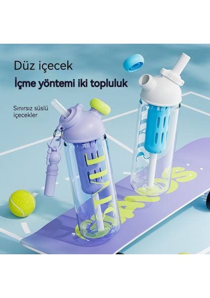 770ML Çift Içecek Büyük Kapasiteli Yüksek Değer Yaz Pipetli Bardak (Yurt Dışından) fiyatları