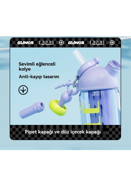770ML Çift Içecek Büyük Kapasiteli Yüksek Değer Yaz Pipetli Bardak (Yurt Dışından) indirimleri