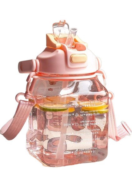 1350ML Büyük Kapasiteli Yaz Yüksek Görünümlü Yüksek Sıcaklığa Dayanıklı Pipetli Bardak (Yurt Dışından)