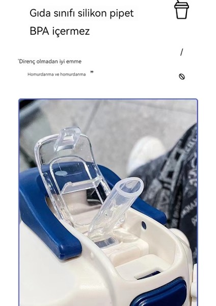 1350ML Büyük Kapasiteli Yaz Yüksek Görünümlü Yüksek Sıcaklığa Dayanıklı Pipetli Bardak (Yurt Dışından) fiyatları